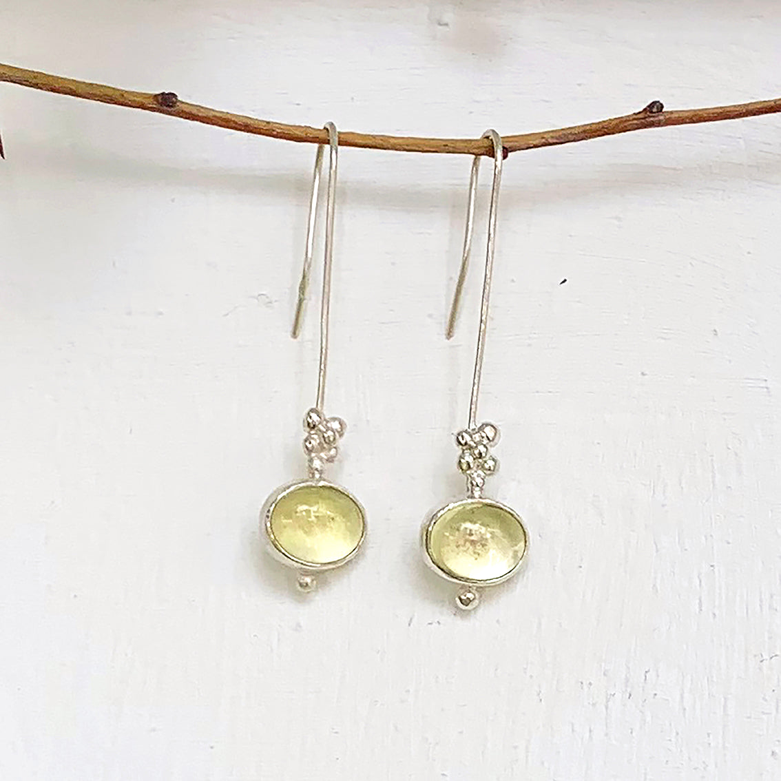Lemon Quartz berry drop earrings