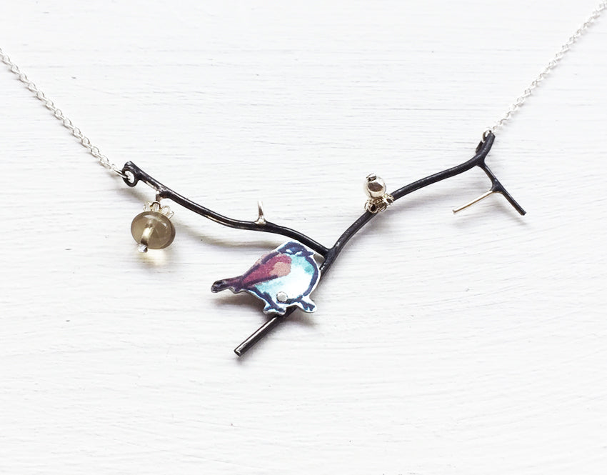 Blackcap with smokey quartz necklace