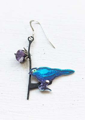 Blackbird with sloe berry