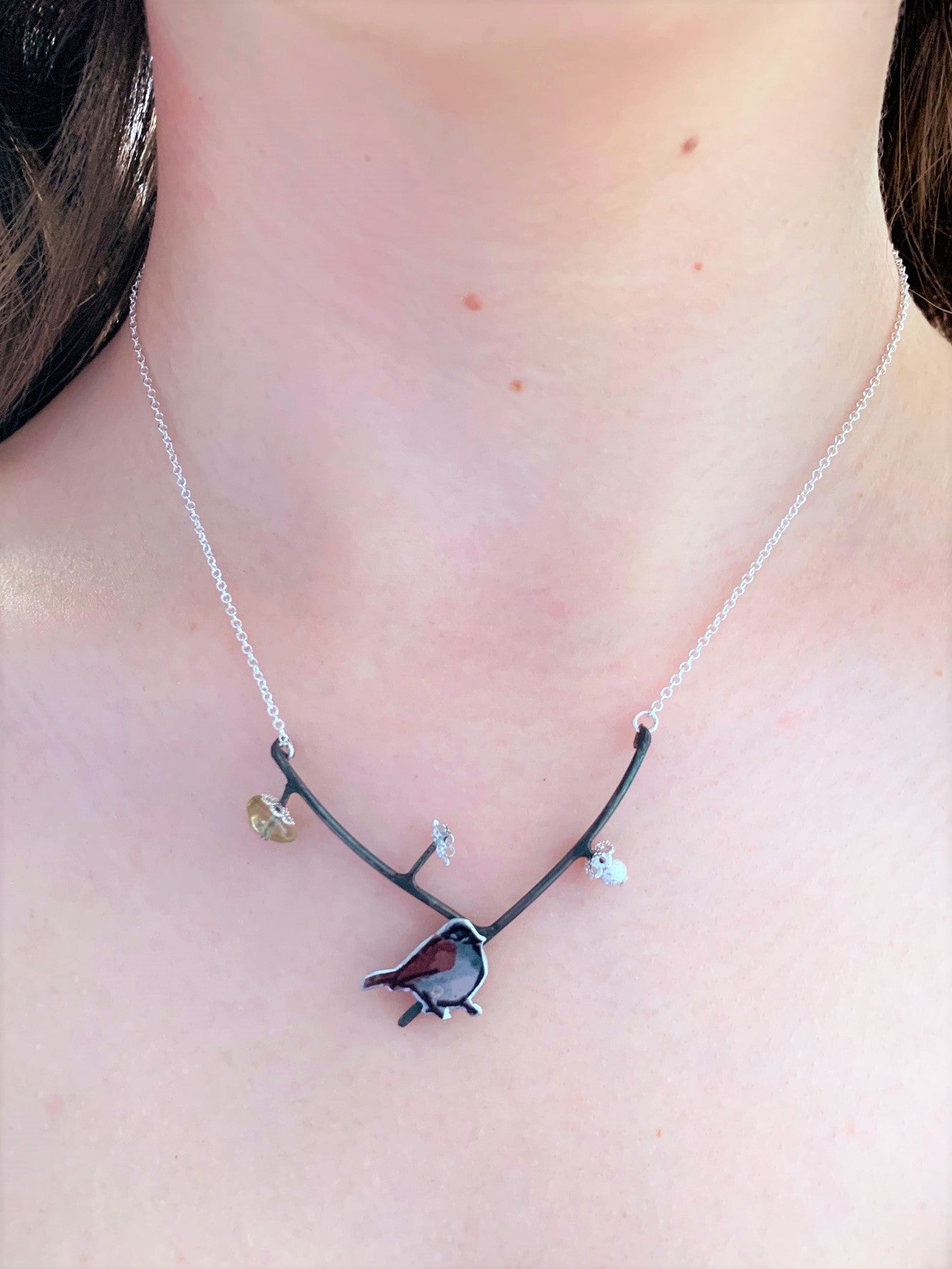Blackcap with smokey quartz necklace