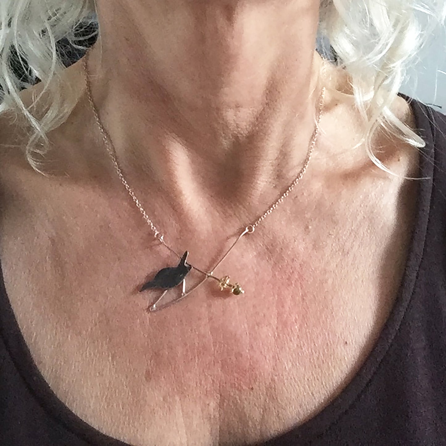 Moorhen in the bulrushes necklace