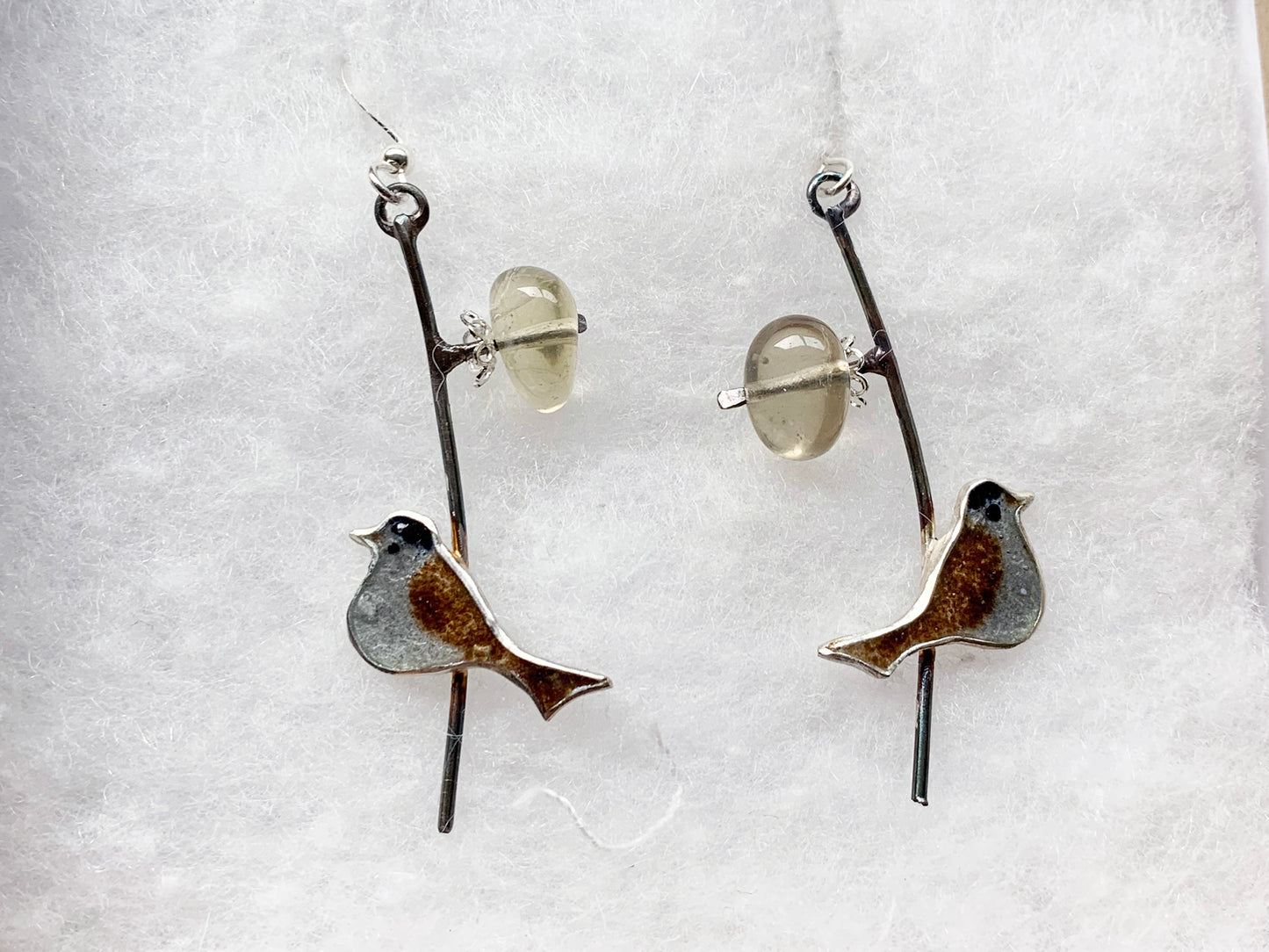 Blackcap with crab apple necklace