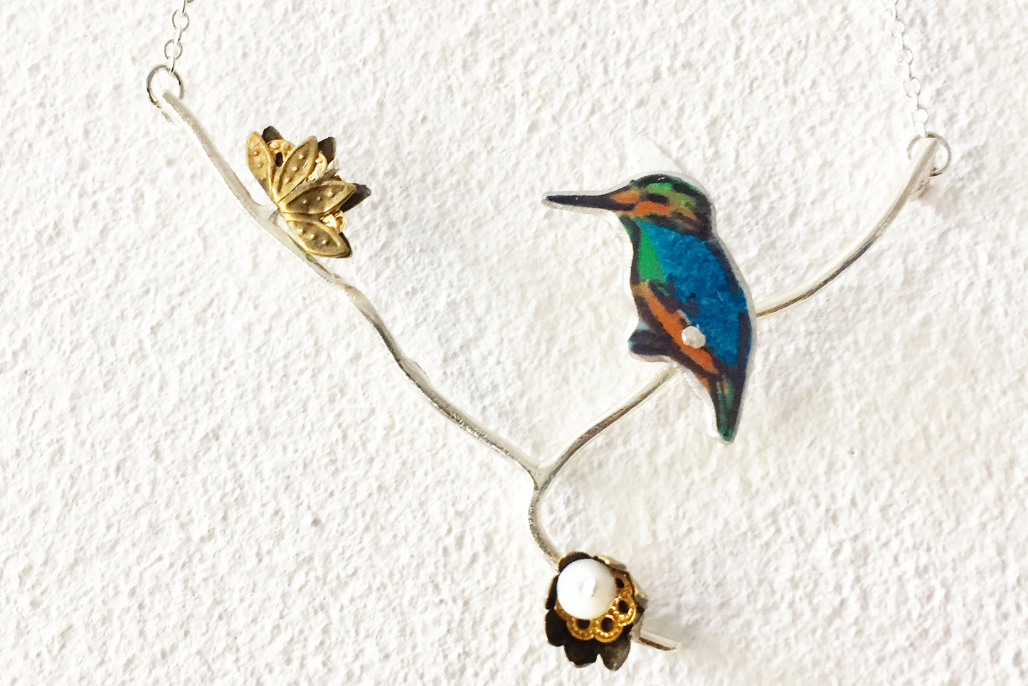 Kingfisher with waterlilies