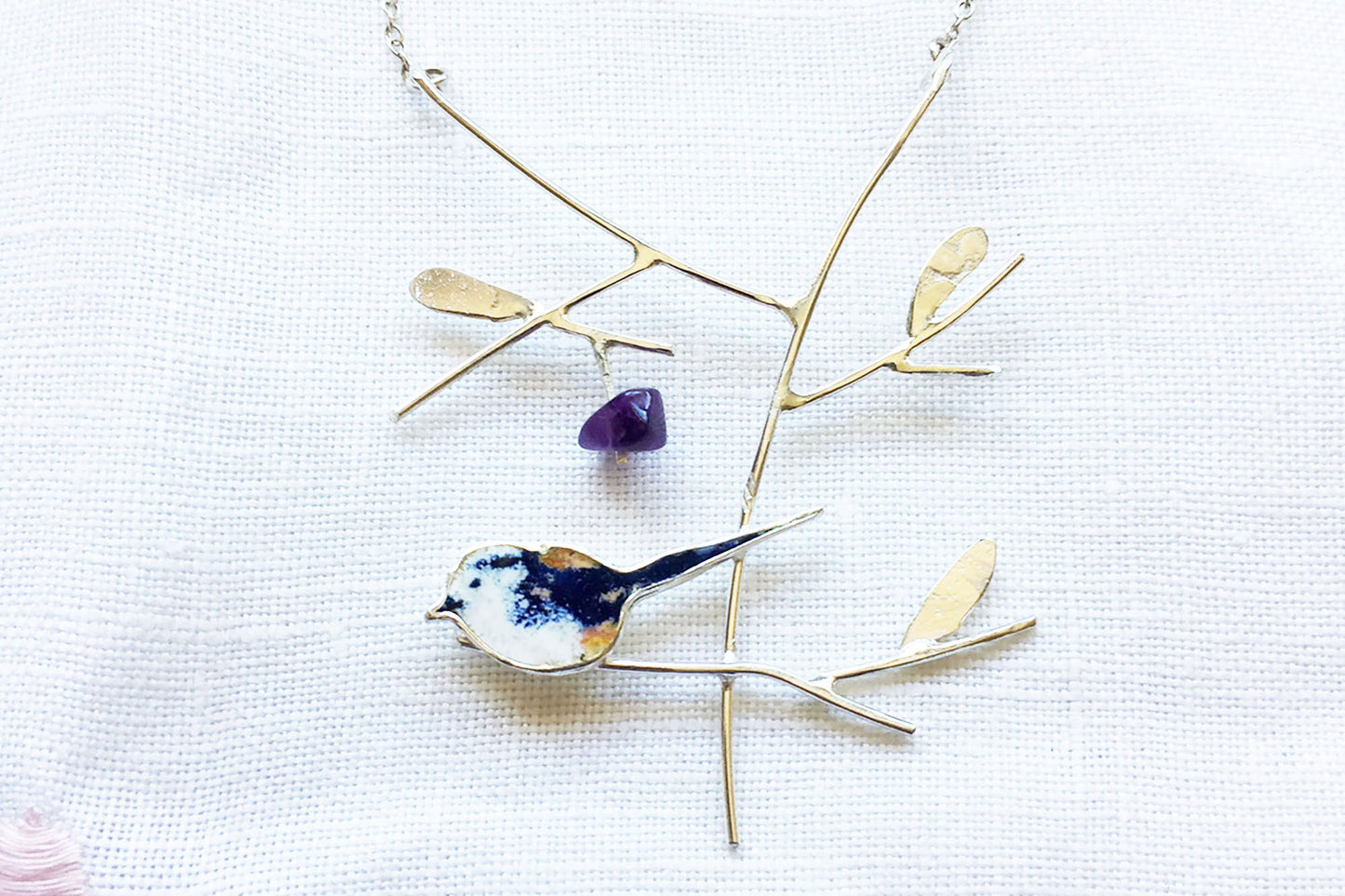 Long-Tailed Tit with sloe berry necklace