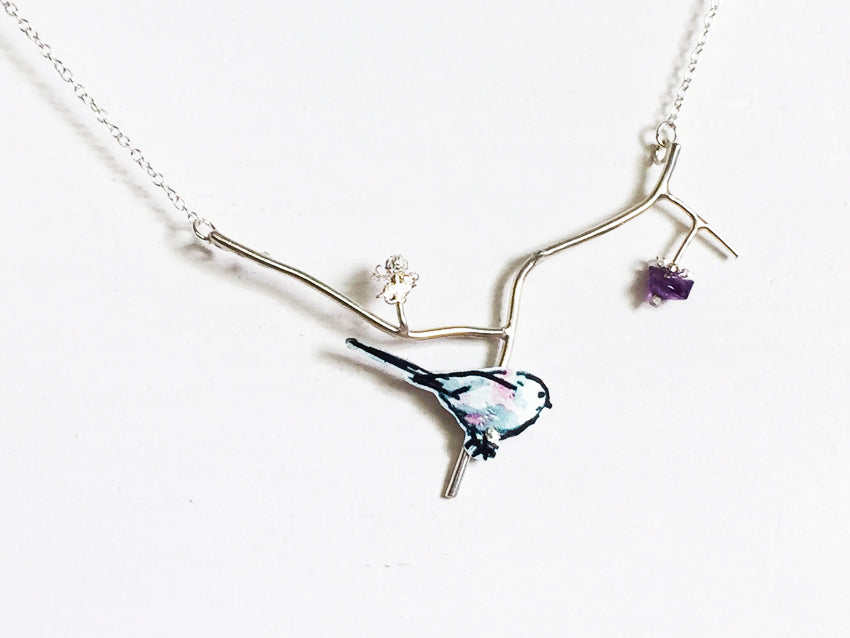 Long Tailed Tit Necklace Alison Haddon Jewellery