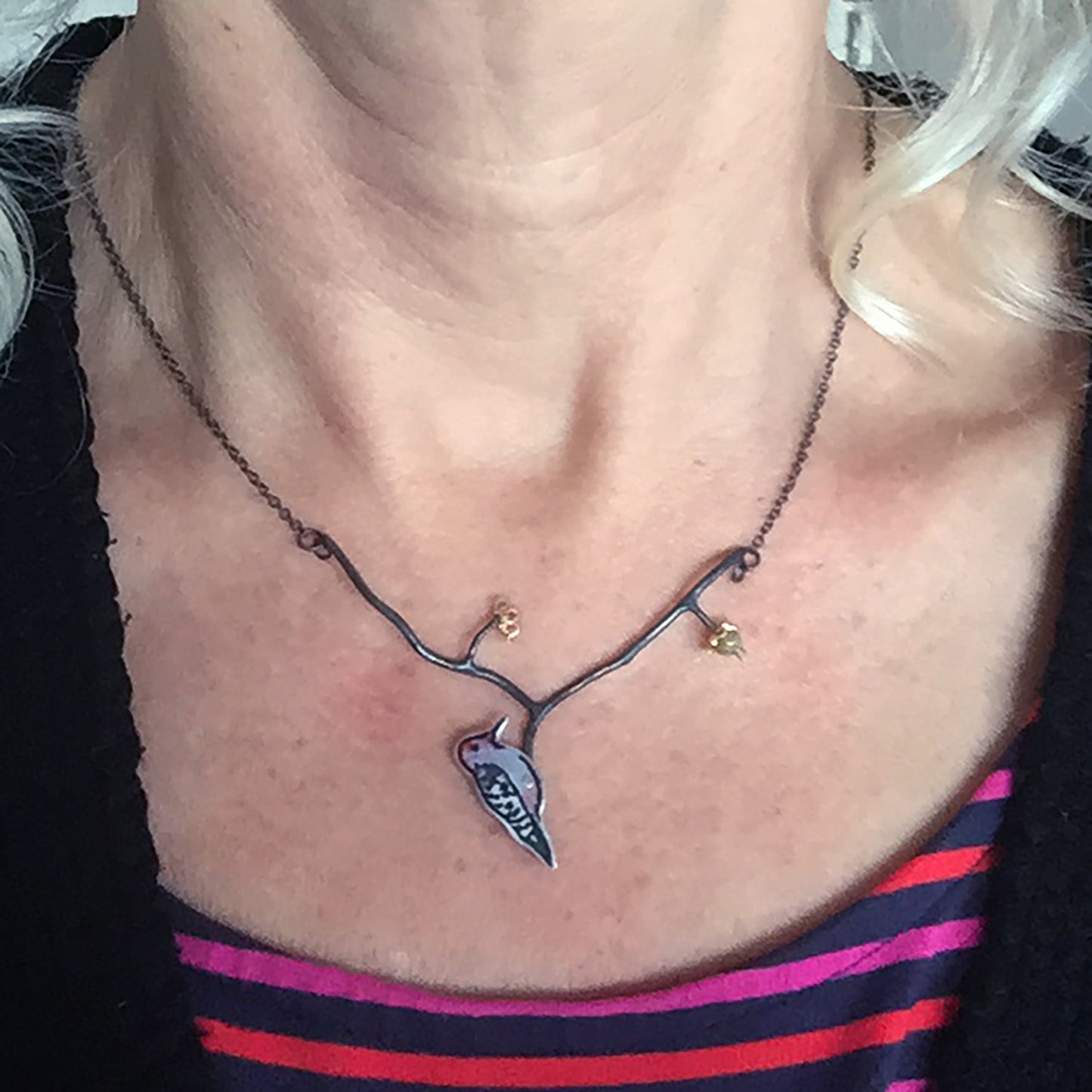 Woodpecker with Acorn necklace