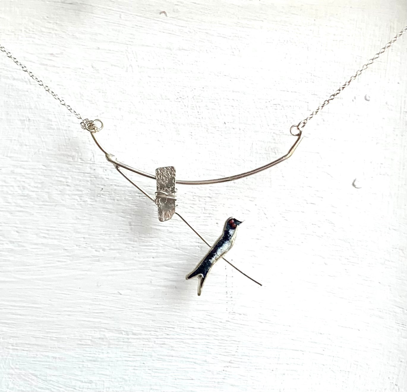 Swallow on the Wire necklace