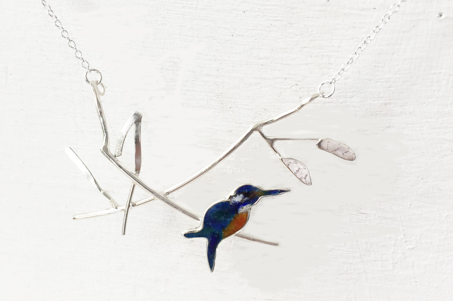 Kingfisher on the riverbank necklace